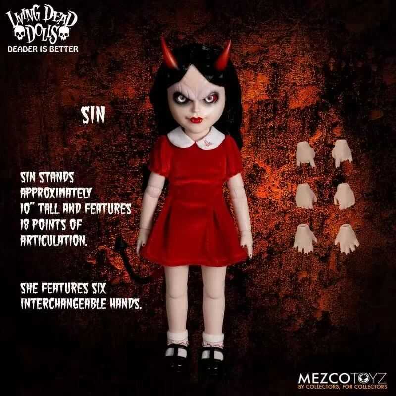 Mô hình từ Mezco Toys, Living Dead Dolls LDD: SIN, Búp bê 10 inch