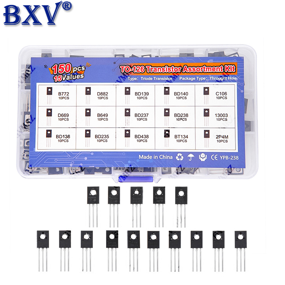 150 CÁI TO-126 Transistor & SCR Kit - 15 giá trị (NPN / PNP BJT & Thyristor Mix: BD139, D882, BT134)