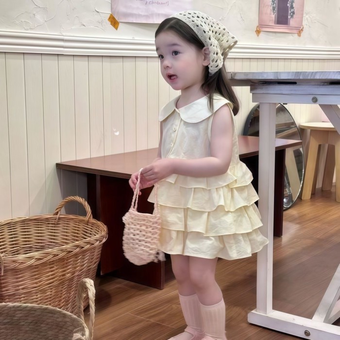 Girls Dress Baby Fashionable Summer Skirt Girls Korean Baby Princess Dress Thin Birthday Cake