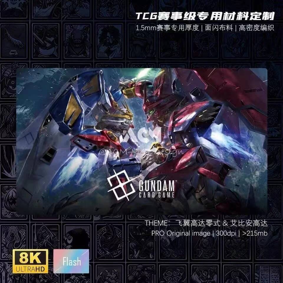 600x350mm OZ-13MS Gundam Epyon Face Flash GCG Playmat Wing Gundam Zero Thẻ giao dịch Người chơi đơn 