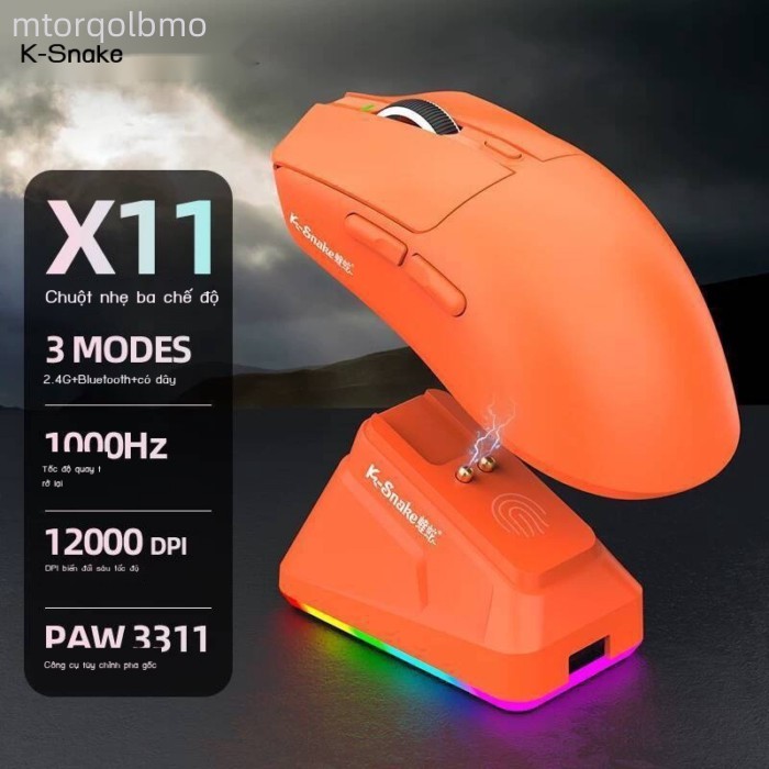 [GIÁ TỐT CHỌN MẪU] Chuột không dây Viper X11, chuột chơi game Bluetooth dây, ba chế độ, PAW, nhẹ, c