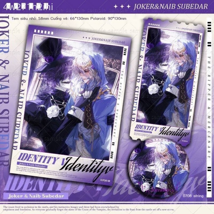 (HÀNG HOT) Identity V Halo Jack the Mercenary Game 2D Fan Merchandise Badge Polaroid Ticket
