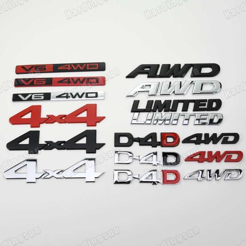PuraAutoRepair Hardingsun 3D Xe Quốc Huy Miếng Dán Hợp Kim Kẽm V6 4WD AWD D4D 4X4 GIỚI HẠN Logo Cho 