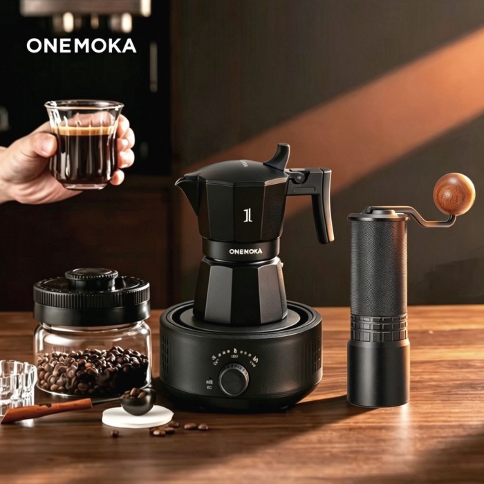 Máy pha cà phê Moka Pot Espresso Bộ nồi Moka máy xay cà phê