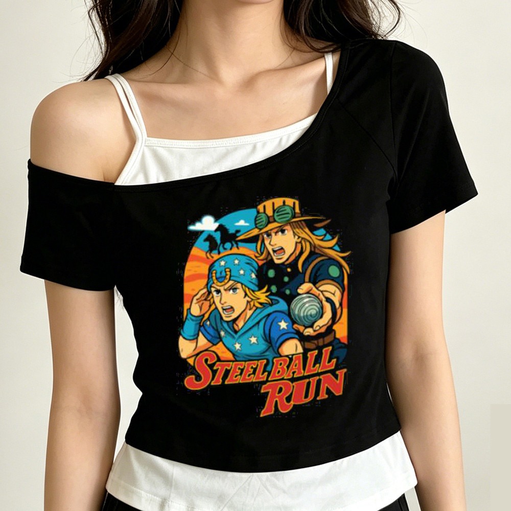 Steel Ball Run crop top shoujo cảnh dễ thương meme top tees anime grunge cảnh