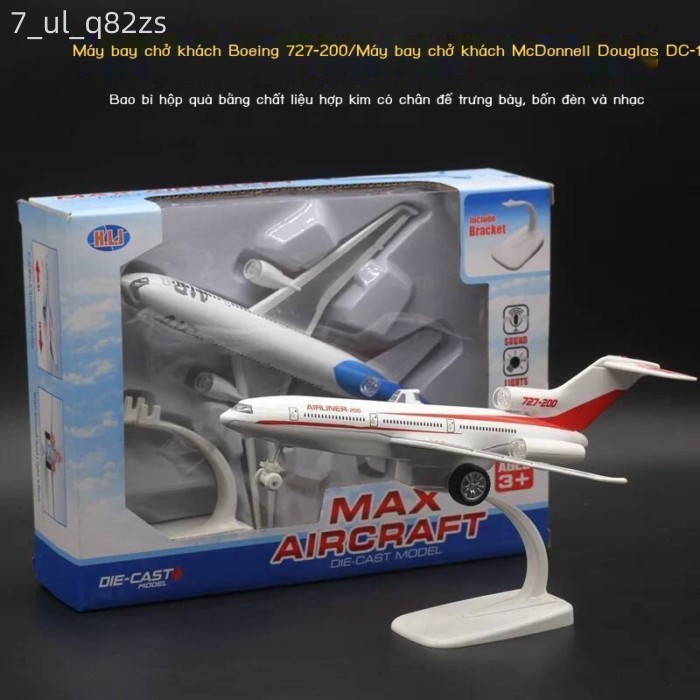 [HÀNG MỚI VỀ] Mô hình hợp kim 22cm Boeing 727 McDonnell Douglas DC-10, đồ chơi máy bay cho trẻ em