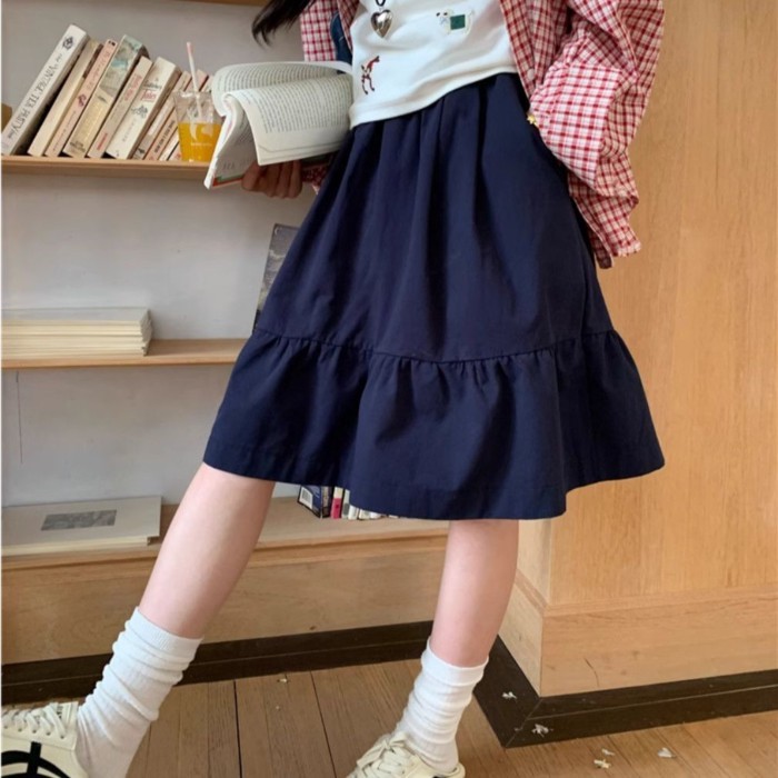Japanese Style Skirts For Women In Spring And Summer New Style High-end College Style Skirts Hig