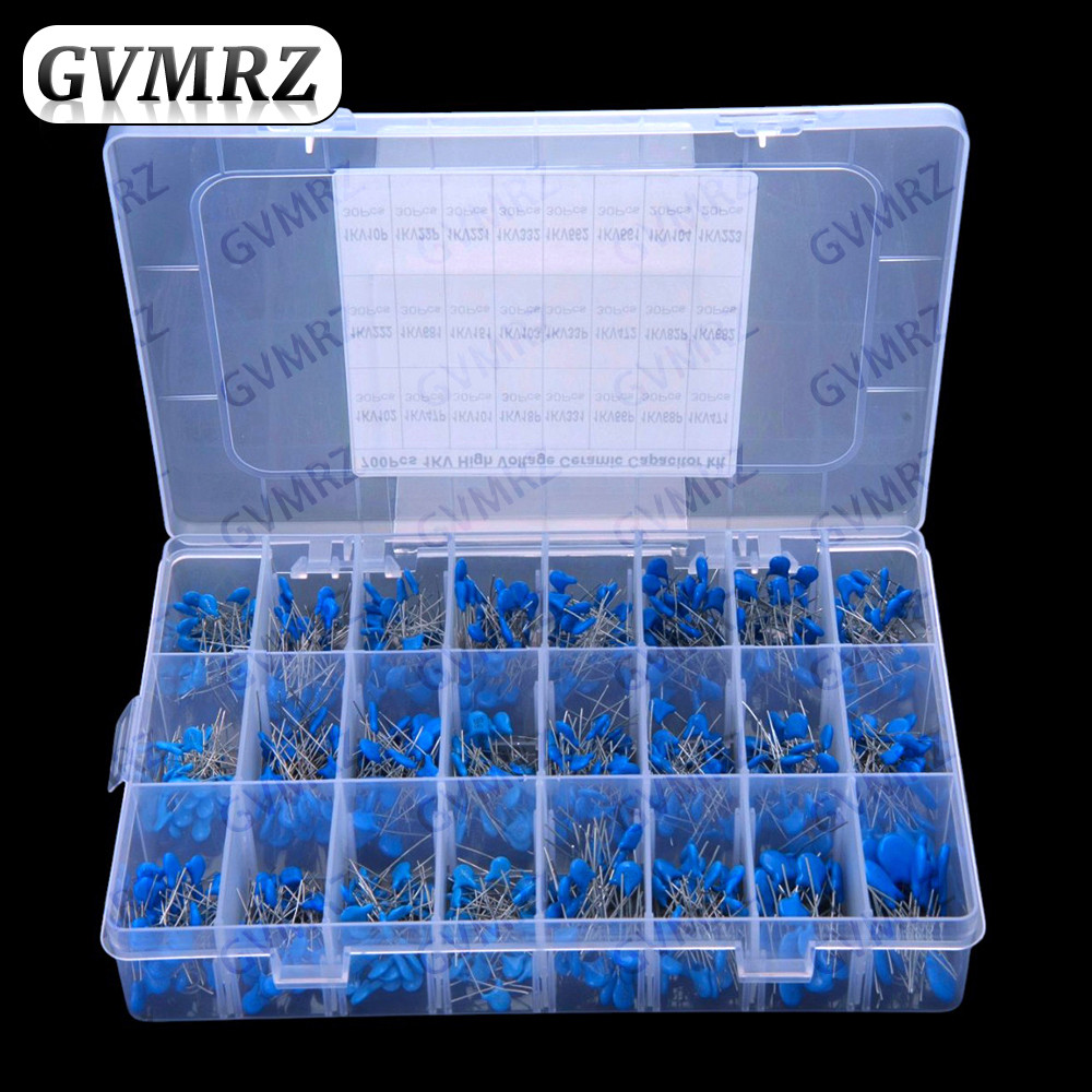 700 Chiếc Tụ Gốm 1kV 24 Giá Trị ​​Bộ Tụ Điện 103 Tấm Từ 102 Gốm Chết 1000V Điện Áp Cao 102 101 18P 4