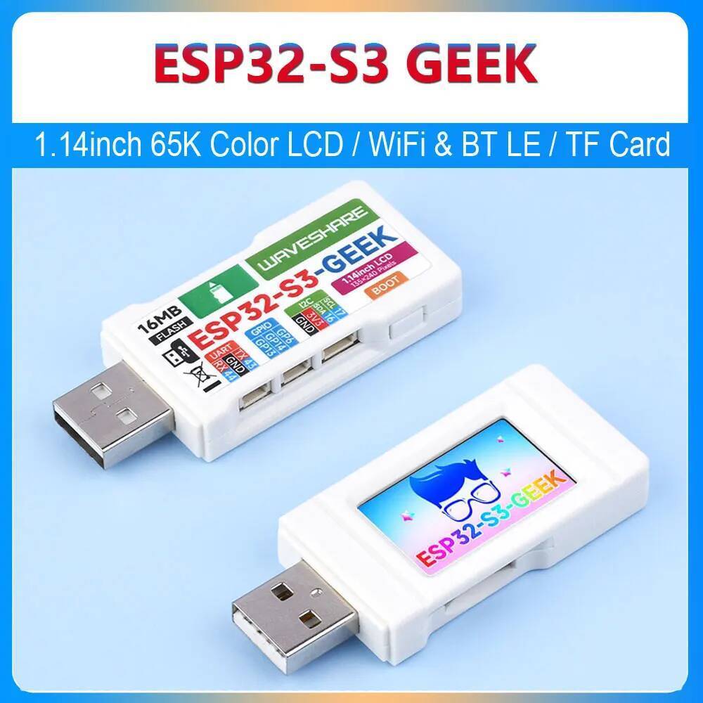 ESP32-S3 GEEK Với LCD màu 1.14 inch USB WiFi / Bluetooth LE ESP32-S3R2 16MB FLASH.TF Khe cắm thẻ trê