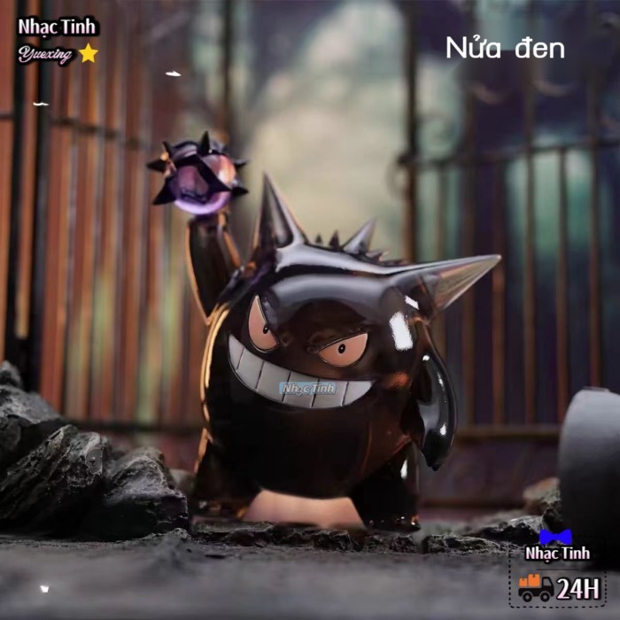 Màu tím mờ Gengar Trong suốt Gengar Hình Case Trang trí Mô hình máy tính để bàn