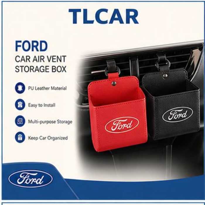 TLCAR JC| 1 Miếng Da Ô Tô Cửa Thoát Khí Hộp Bảo Quản Cho Xe Ford Ranger Focus Mondeo Kuga Mustang F1
