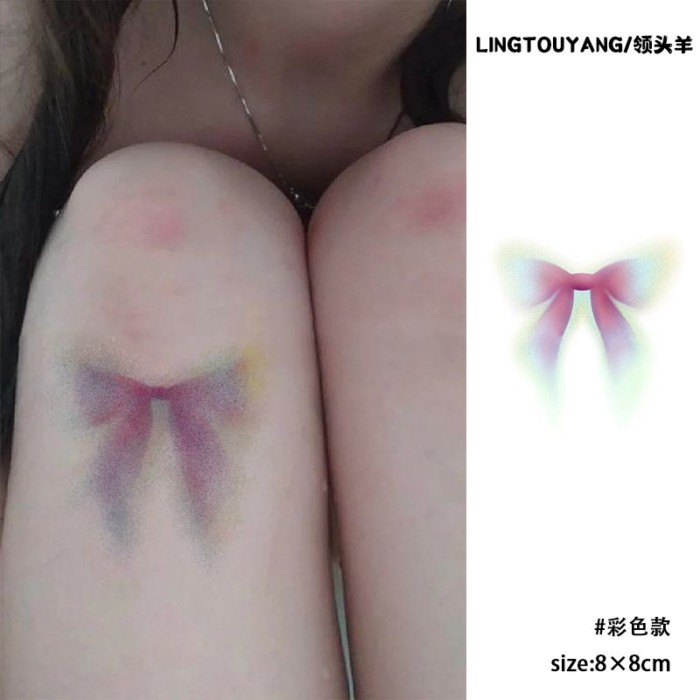 Bruises Dopamine Nơ Nhiều Màu Sắc Hình Xăm Dán Tranh Cơ Thể ins Nhãn Dán Pure Desire Giá Trị Cao