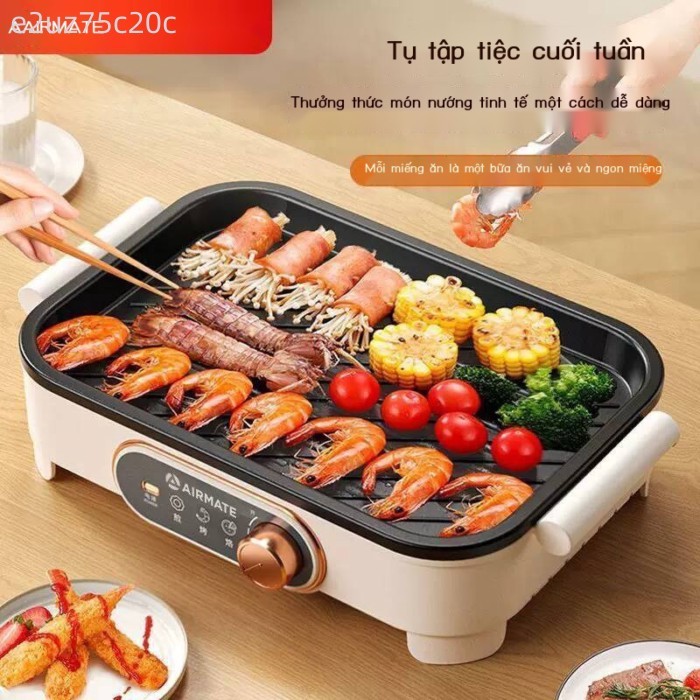 [SALE SỐC]  Chảo nhỏ Aimei, điện, bếp BBQ, nồi lẩu điện đa năng, chảo nướng chống dính gia dụng.