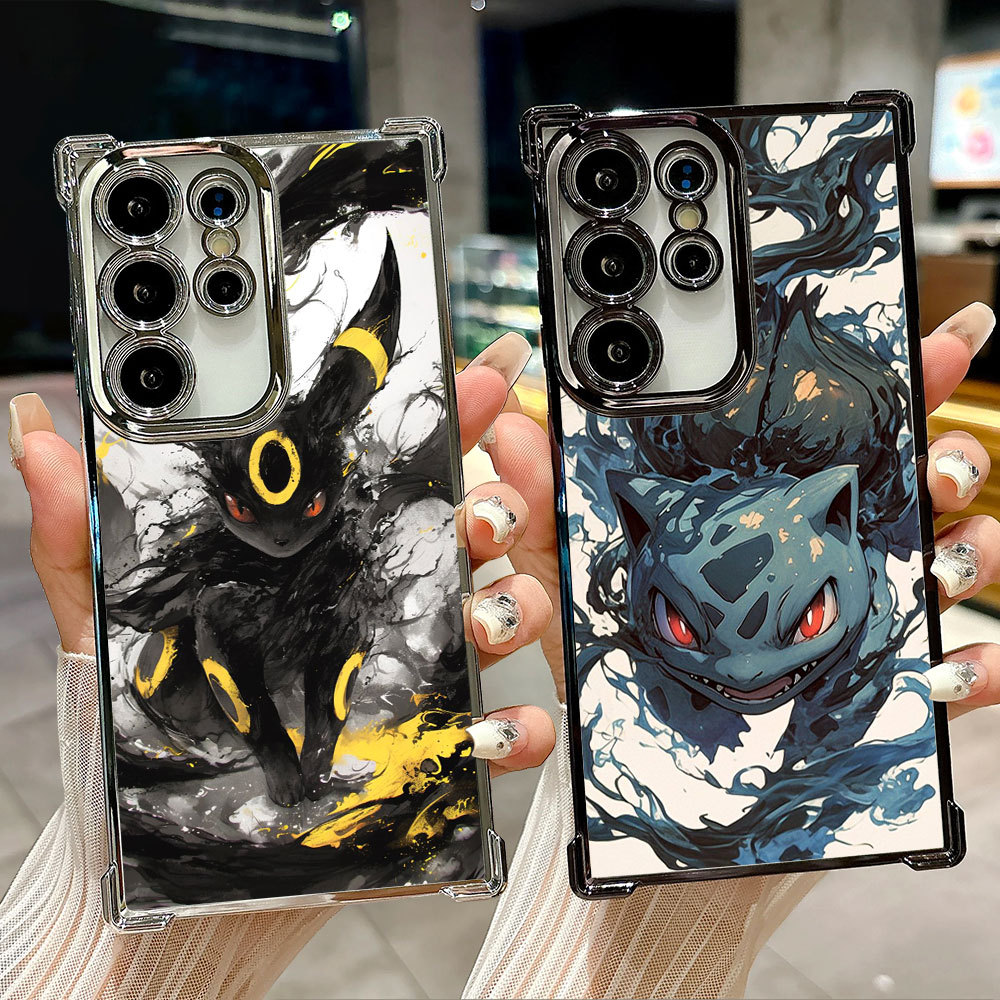 Ốp lưng trong suốt Pokemon Umbreon Bulbasaur Gengar Draw cho Samsung S26 Ultra A57 S24 S23 S22 Ultra