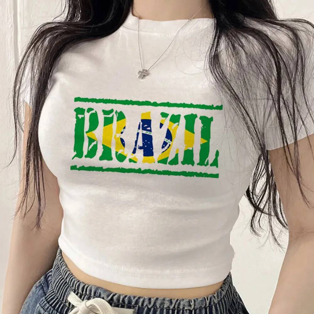 Brazil crop top shoujo emo manga gyaru grunge baddie áo thun manga goth giải phóng mặt bằng bán anim