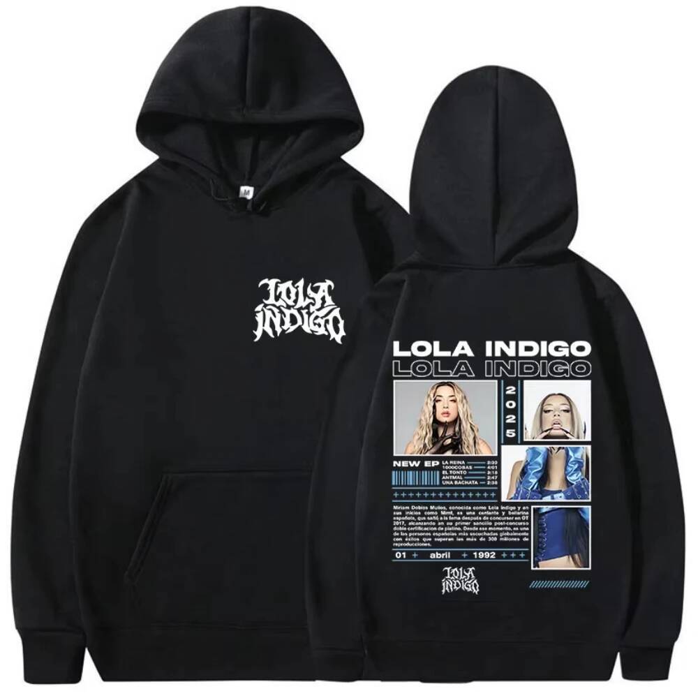 Ca Sĩ Lola Indigo Album 2026 Đồ Họa Áo Khoác Nam Nữ Hip Hop Pop Người Hâm Mộ Áo Thời Trang Chất Lượn