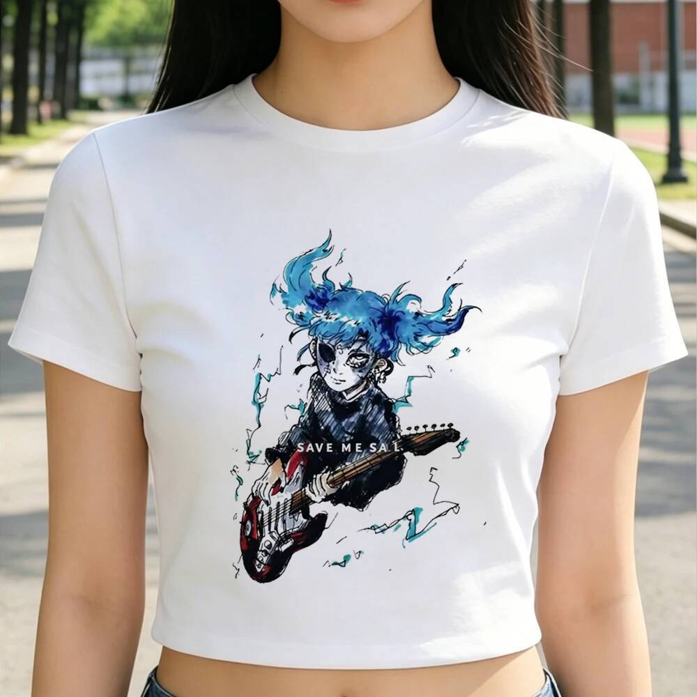 Sally Face crop top girl anime grunge dễ thương cổ điển ngộ nghĩnh áo thun nhật bản grunge meme