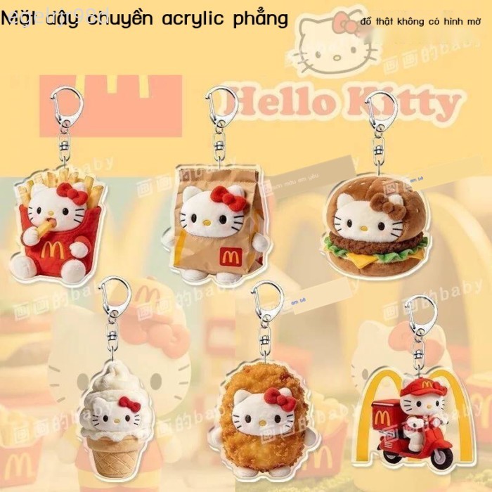 [ 𝐇𝐎𝐓 𝐃𝐄𝐀𝐋] Móc khóa acrylic Hello Kitty McDonald's, phụ kiện dễ thương dành cho ba lô học s