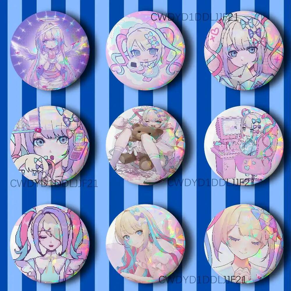 K-Kangel Needy Streamer Quá Tải Nút Chân Mát Anime Cosplay Huy Hiệu Quần Áo Ba Lô Trang Trí Trâm Cài