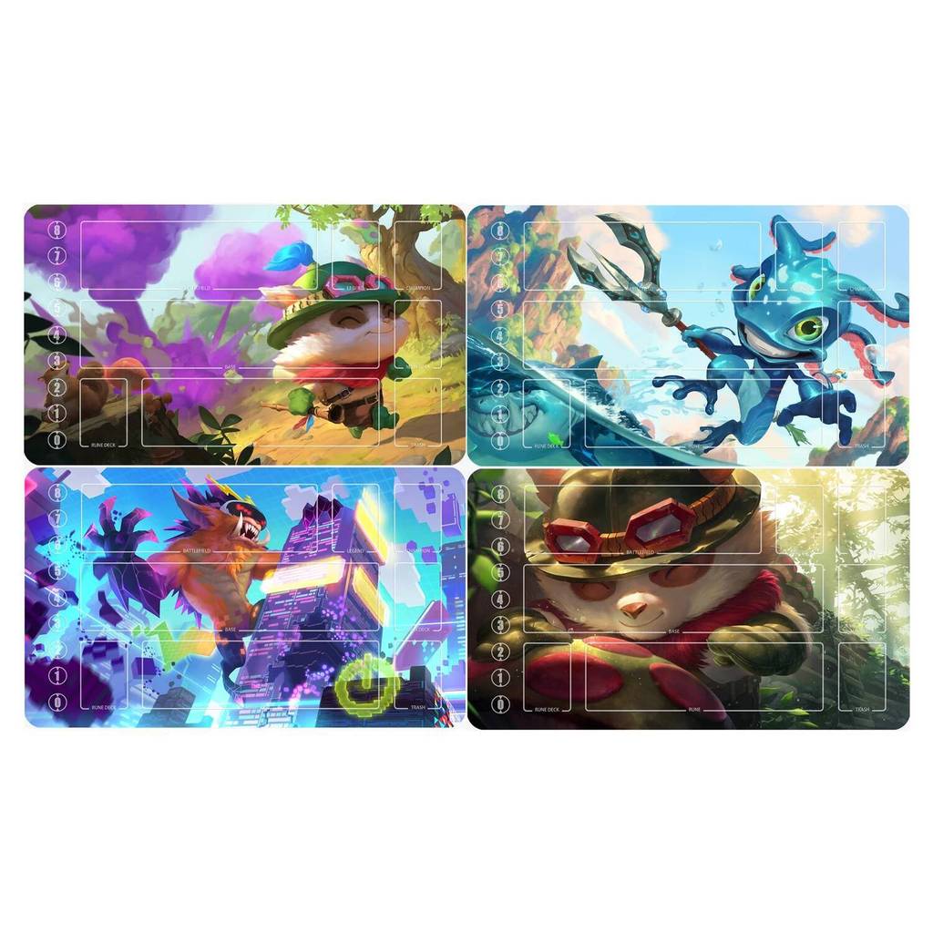 600X350X2Mm Tự Làm Yordles Mousepad Card Battle Mat Tcg Yordles Single Player Board Game Card Duel P