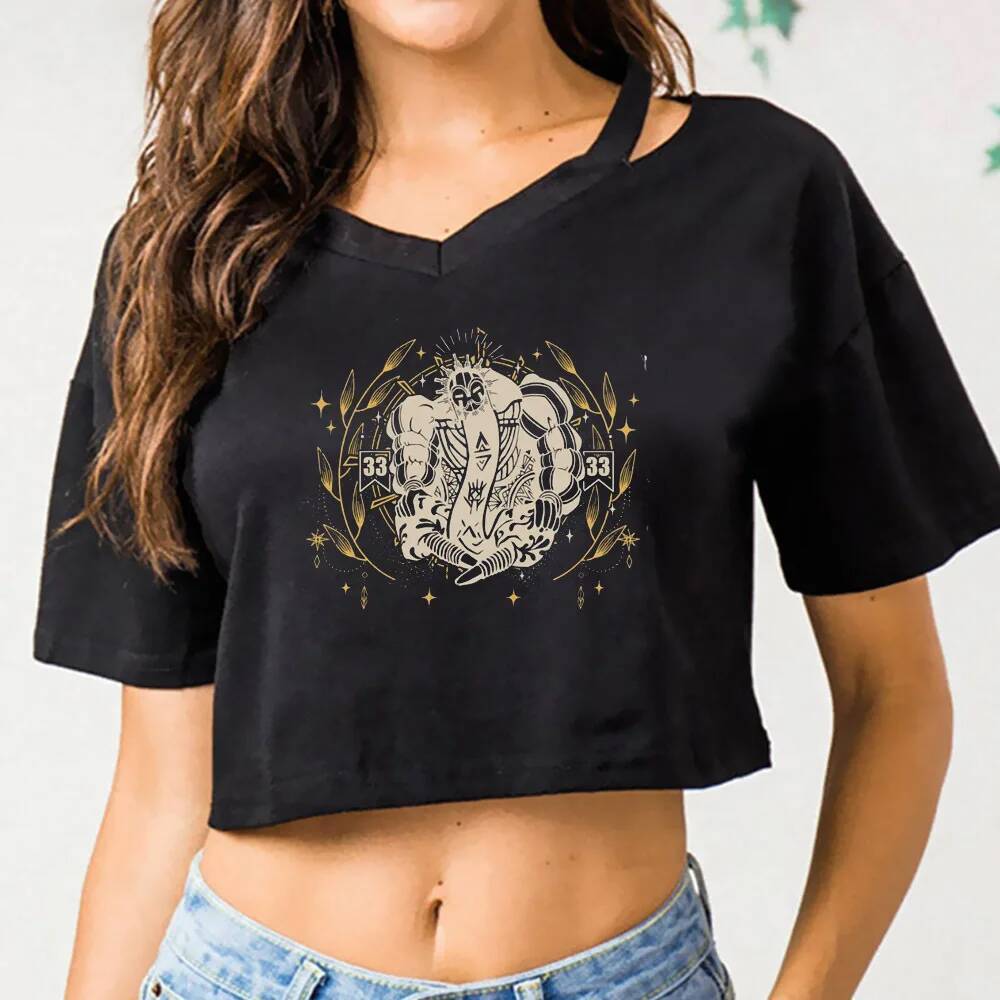 Expedition 33 crop top teen manga cảnh emo áo thun gyaru goth cutecore