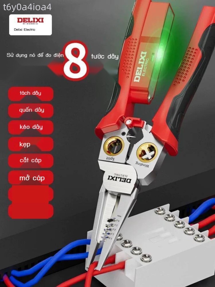 HOT- [ Ảnh thật ] Kìm Delixi, cắt dây chuyên dụng cho thợ điện, mũi nhọn, tuốt dây, kìm đa năng 8 t