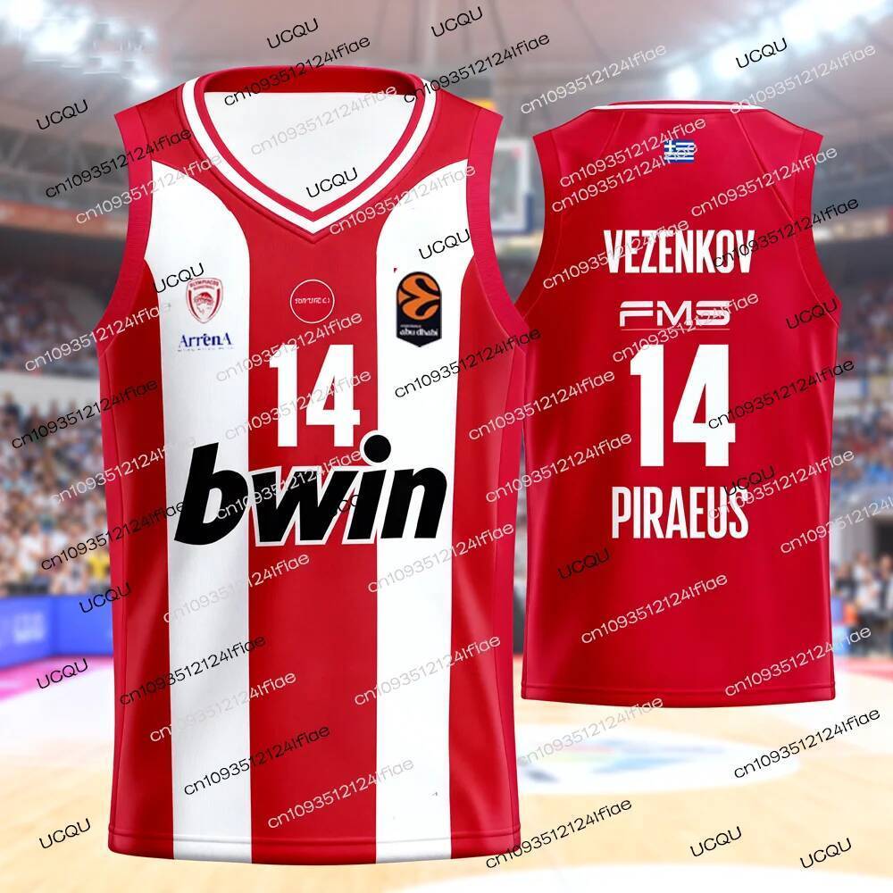 25 / 26 Hàng Mới Về Hy Lạp Áo Bóng Rổ Nam Áo Olympiacos Athens Trò Chơi Bóng Rổ Jersey Trẻ Em Bóng R