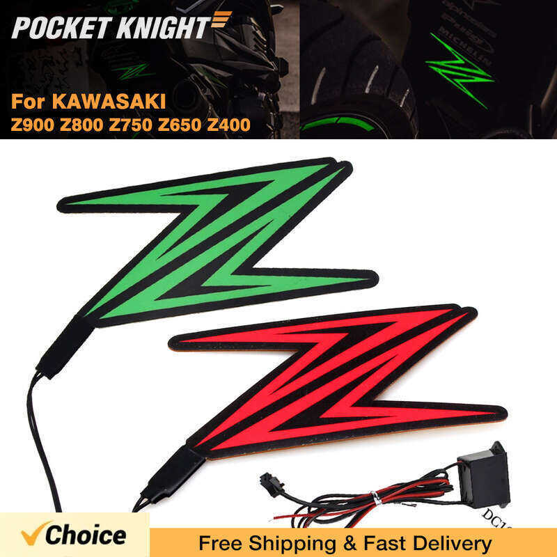 Xe Máy LED Miếng Dán Tín Hiệu Cho Kawasaki Z1000 Z900 Z800 Z750 Z650 Z400 Z250 Z300 Mũ Bảo Hiểm Đèn 