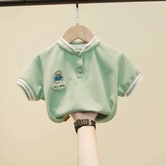 Boys And Girls Cartoon Embroidered Short-sleeved T-shirt Summer New Children's POLO Shirt Bab