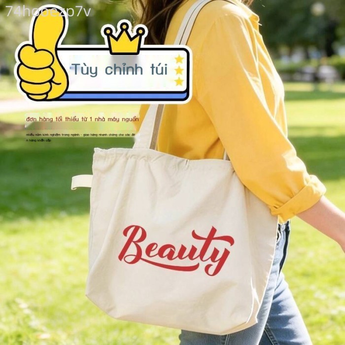[Mẫu mới] Túi nylon tùy chỉnh, vải bố có in logo và họa tiết theo yêu cầu, dây rút thân thiện với m