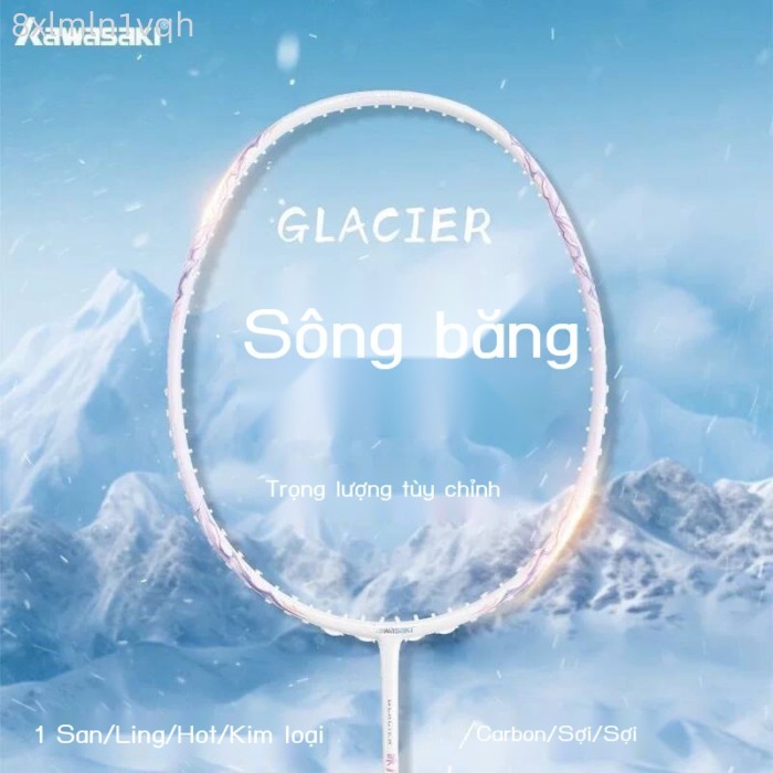 [GIÁ SỈ]  Vợt cầu lông Kawasaki Glacier chính hãng, mẫu mới Aurora 7, siêu nhẹ, toàn carbon 5U, giá