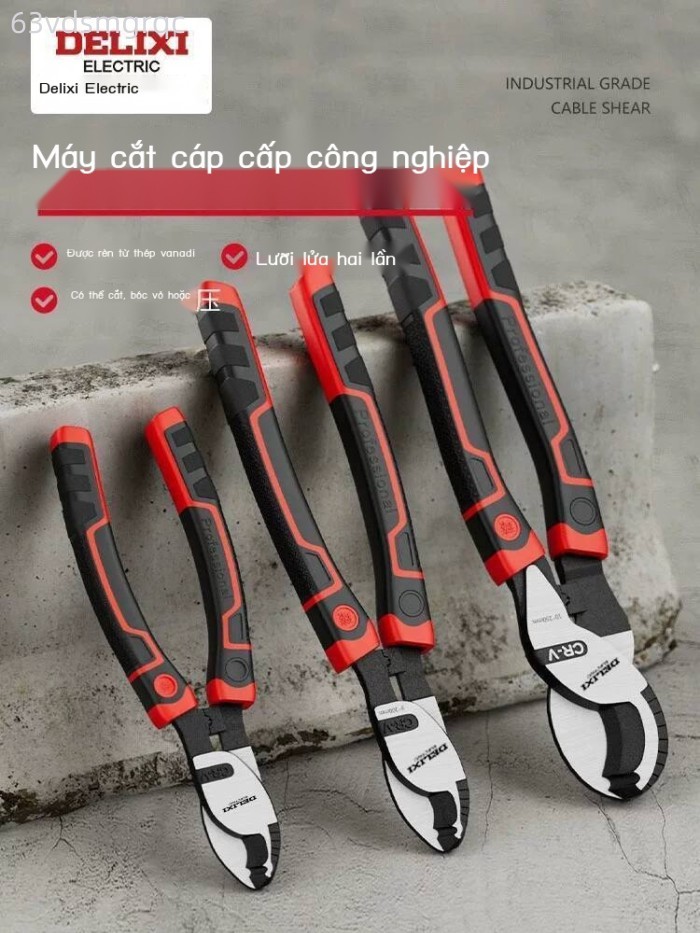(Mới về) Kìm cáp Delixi, công nghiệp, dây điện chuyên cho thợ điện, kìm dụng cụ tuốt dây, kéo cắt c