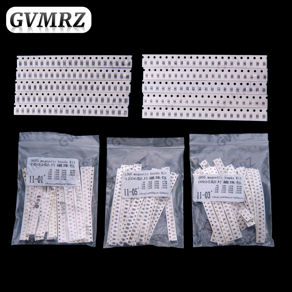 18Values 0R-330R 16Values 0603 0805 1206 Hạt ferrite SMD 0r 150r 47r 10r 150r 300r 100r 120r 330r