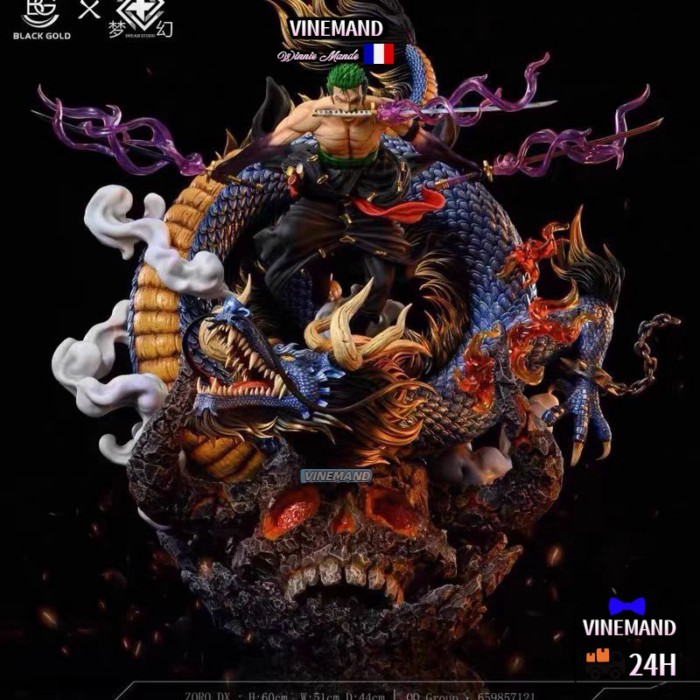 Kho Hà Nội🚚Black Gold Zoro Japanese Version Gk Black Gold Fantasy One Piece Nika Luffy Ghost Island 