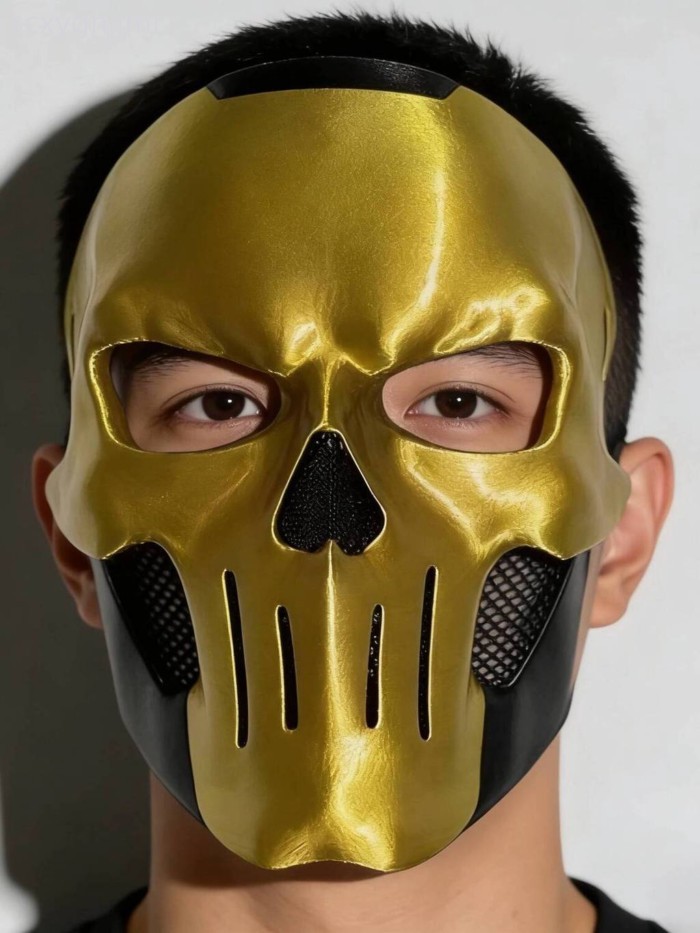 [ 𝐇𝐎𝐓 𝐃𝐄𝐀𝐋] Sản phẩm game Delta Force: Mặt nạ cosplay Red Wolf Etched Gold Rose, in 3D, có t