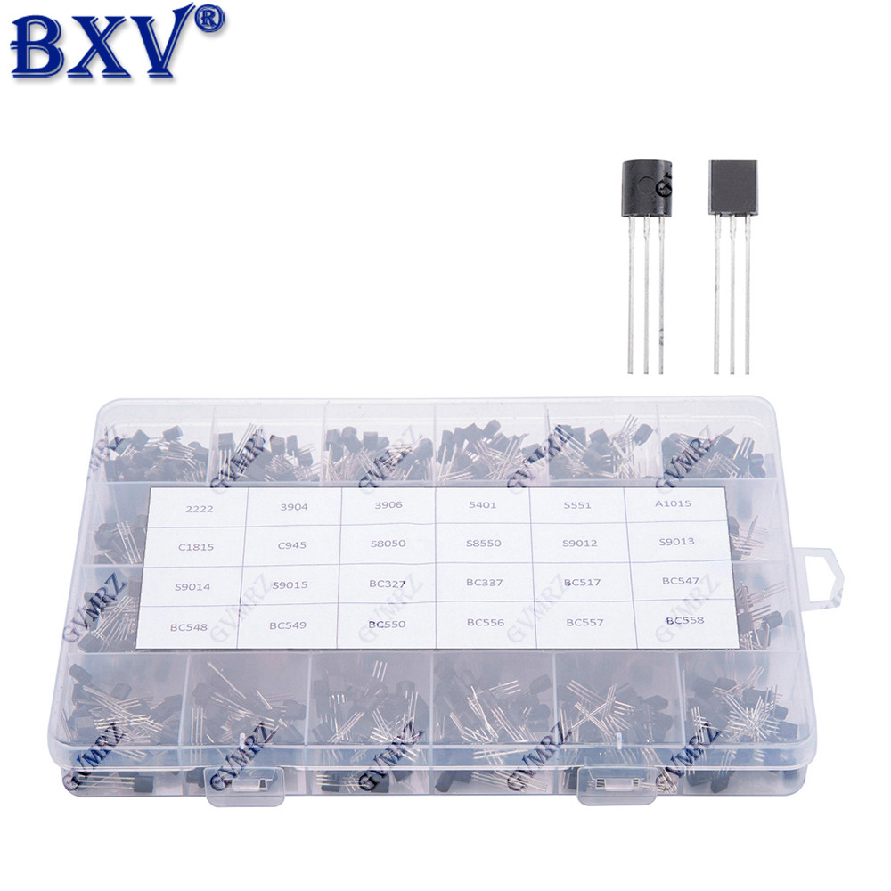 840 CÁI TO-92 Bộ phân loại Transistor - 24 giá trị (NPN & PNP BJT Mix: 2N2222, S8050, BC547) trong H