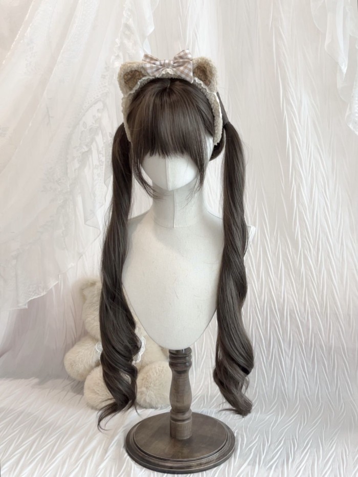 [85CM Tóc Xoăn] Sweet lolita lolita tóc thẳng dài Full Headgear jk lolita Bộ tóc giả