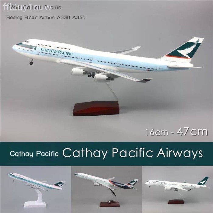 (Mới về) Mô hình máy bay chở khách Cathay Pacific Boeing B747 Airbus A330 A350 16cm 47cm