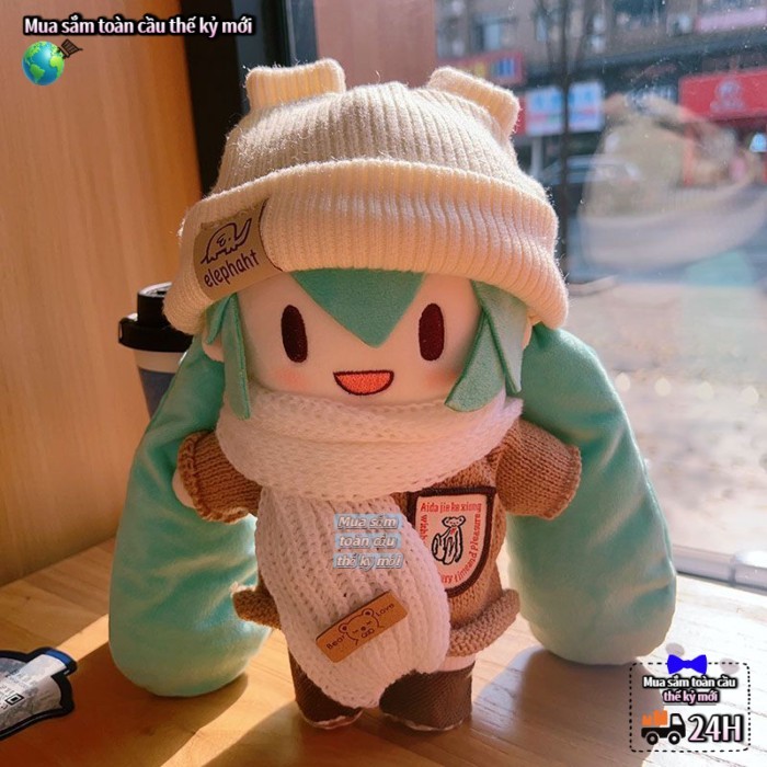 Hai chiều anime Hatsune Fufu 20 cm búp bê bông dễ thương và có thể thay đổi búp bê fufu quà tặng tr