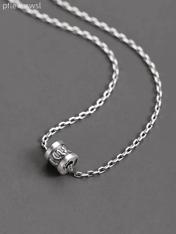 [GIÁ SỐC] Mặt bùa hộ mệnh Mantra nguyên chất 999 của thợ bạc cổ Luotai dành cho nam và nữ, dây chuy