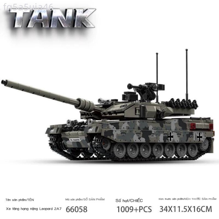 [SALE] Mô lắp ráp tăng Leopard 2A7 thuộc series quân sự Thế Chiến II, đồ chơi xếp hình dành cho bé