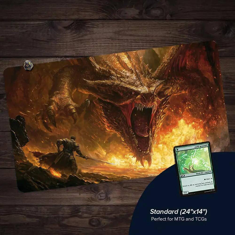 Fantasy Demon Dragon MTG Playmat 35X60CM Magic Card Battle Mat Chống Trơn Trượt Bền Khâu Cạnh mtg Th