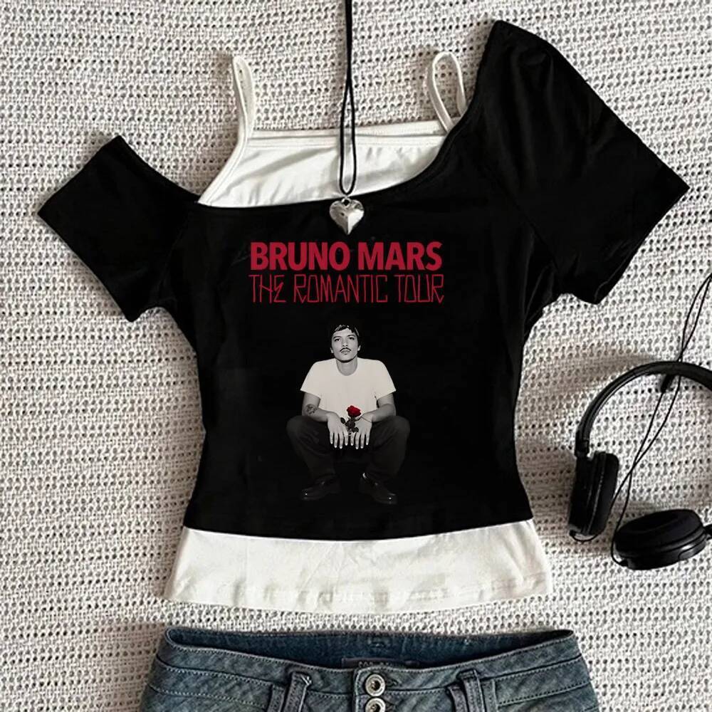 Bruno Mars crop top shoujo emo dollette áo thun giá rẻ kawaii emo manga nhật bản 2000s