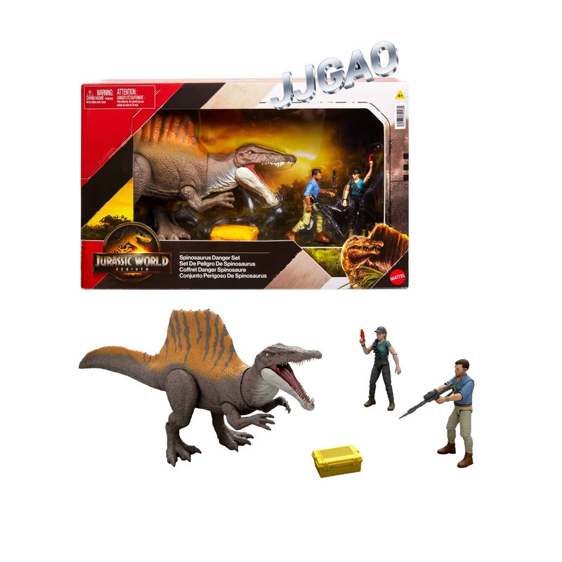 Mô hình hành động Mattel Jurassic World, Dòng Rebirth: Bộ cảnh nguy hiểm với Spinosaurus, bao gồm mộ