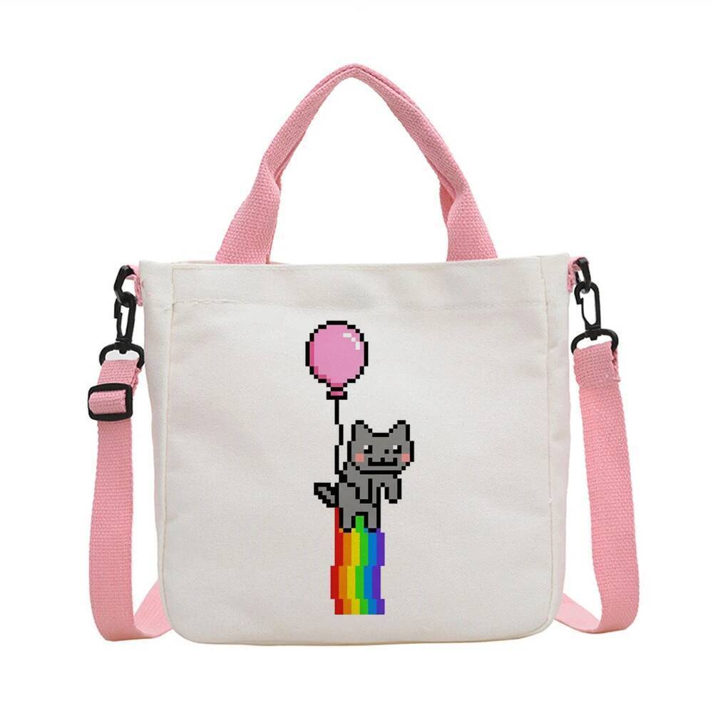 Túi tote Nyan Cat đeo vai mua sắm tạp hóa túi cabas femme