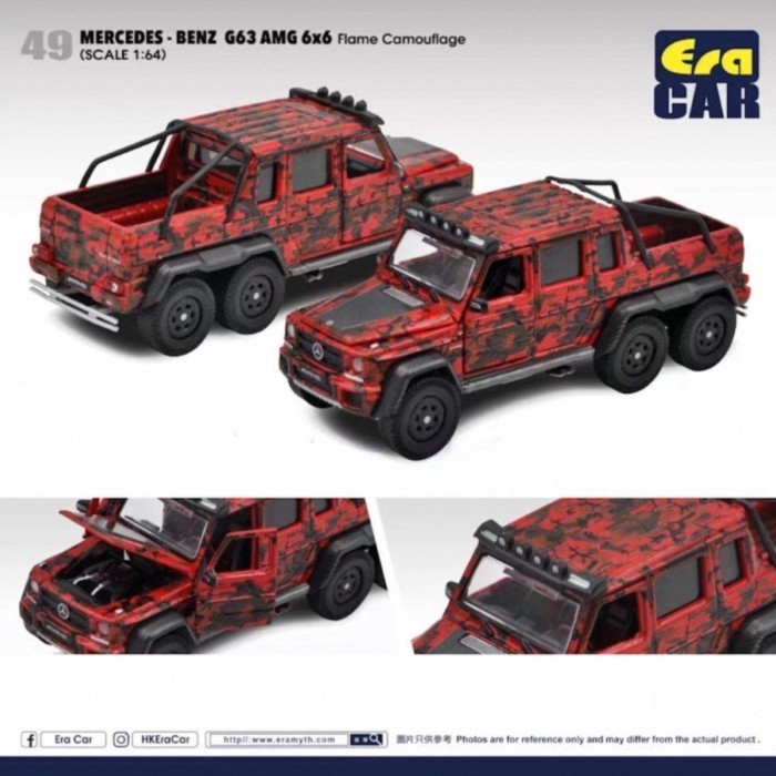 ERA49 1 / 64 Mercedes-Benz G63 AMG 6x6 Off-Road Pickup Model Ngọn lửa Ngụy trang xe mô hình