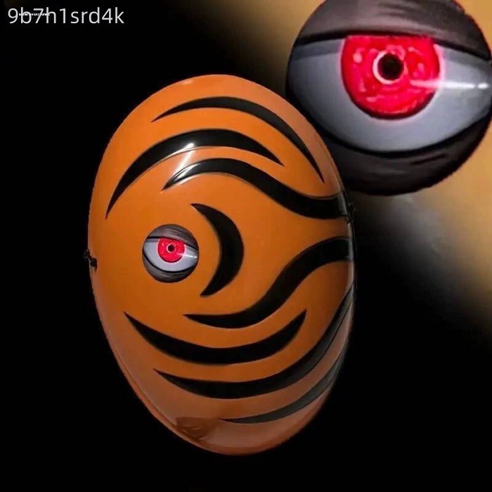 HOT- [ Ảnh thật ] Mặt nhựa resin cosplay nhân vật Obito Tobi trong phim Ninja Uchiha Naruto, mặt nạ