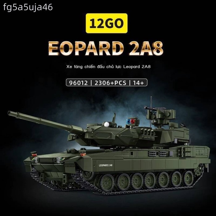 (HÀNG HOT) 12GO Mô hình lắp ráp xe tăng chiến đấu chủ lực hiện đại Leopard 2A8 của Đức, đồ chơi quà