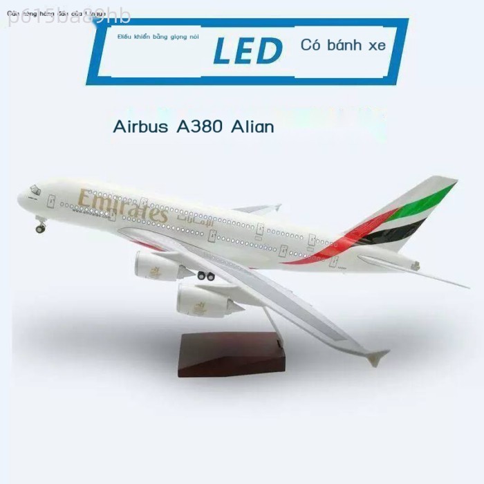 [Mẫu mới] Mô A380, A380 của hãng Emirates có bánh xe và đèn, hình máy bay chở khách hàng không dân
