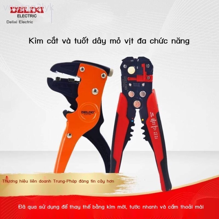 [Siêu Hot]  Kìm tuốt Delixi LS-700D, bóc vỏ đa năng, kìm dây, kéo cắt dây cho thợ điện.